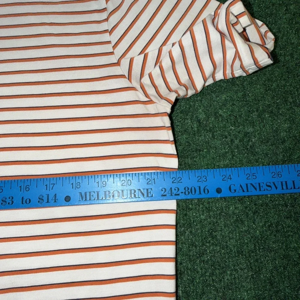 Polo Golf Ralph Lauren Polo Men's Size Large Orange White Stripe Polo Shirt